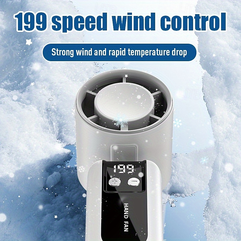 High Speed Handheld Fan, 199 Wind Speeds Portable Turbine Fan with LED Display, 90° Folding Mini Personal Fan, USB Rechargeable Cooling Fan for Travel, Outdoor, Makeup, Home, Office 2026 - $29.99 –P4