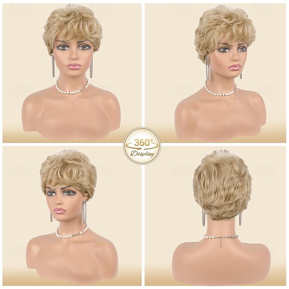 Blonde Pixie Wigs for Women - Short Natural Layered Haircut Synthetic Heat Resistant Hair Wig for Daily Costume Light Blonde 2026 - $30.99 –P2