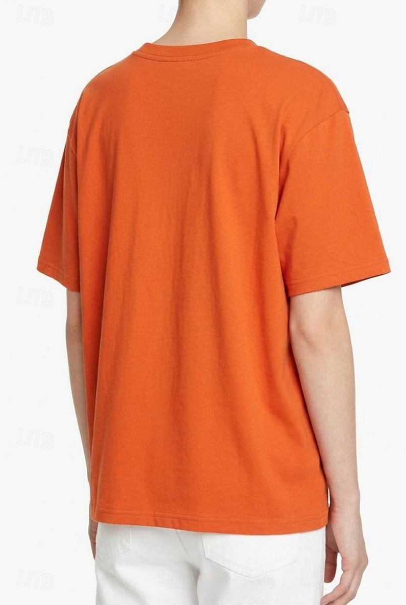 T-shirt surdimensionné en 100 % coton pour femme tee-shirt haut couleur unie élégant basique décontracté manches courtes col rond hauts réguliers sports quotidiens sortie noir blanc rose vin bleu de 2026 ? $19.99 –P3