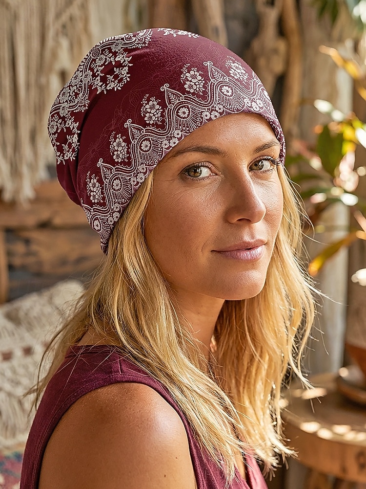 Women's Bohemian Soft Lightweight Polyester Hat Headscarf Neck Gaiter, Multi-Color Ethnic Print Hair Wrap and Tube Scarf for Beach Vacation Travel and Everyday Casual Wear 2026 - $11.99 –P3