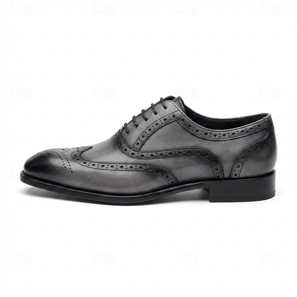 Zapatos Oxford brogue de hombre color amarillo mostaza con puntera perforada, zapatos de vestir clásicos de estilo vintage para hombre, ideales para bodas, reuniones de negocios, fiestas y ocasiones formales. 2026 - $94.99 –P4