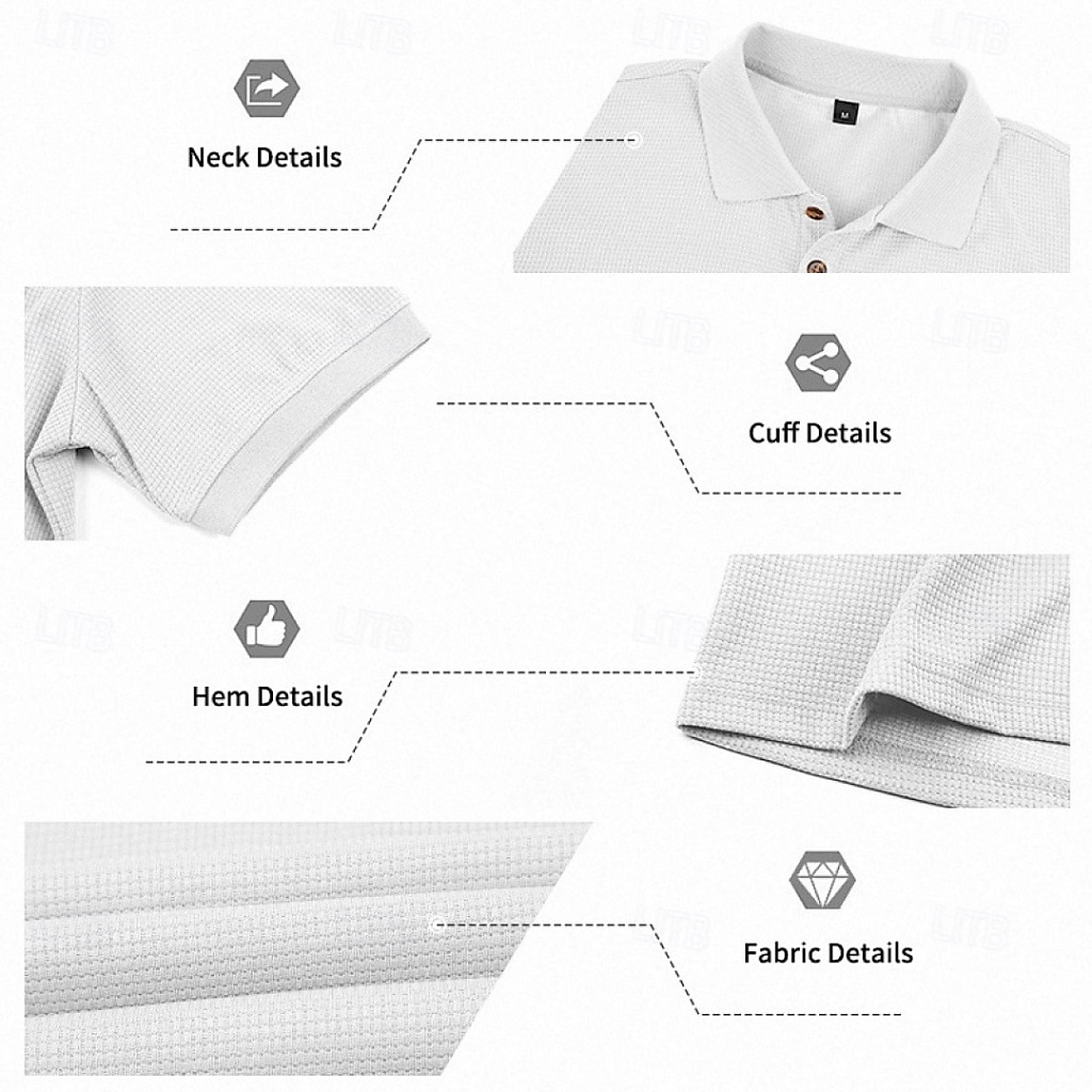 Per uomo Magliette Polo a Nido d'Ape Polo Casuale Streetwear Bavero Manica Corta Essenziale Moderno Semplice Tasca Leggero Estate Primavera Vestibilità regolare Nero Bianco Blu marino Verde scuro del 2026 a $21.99 –P9