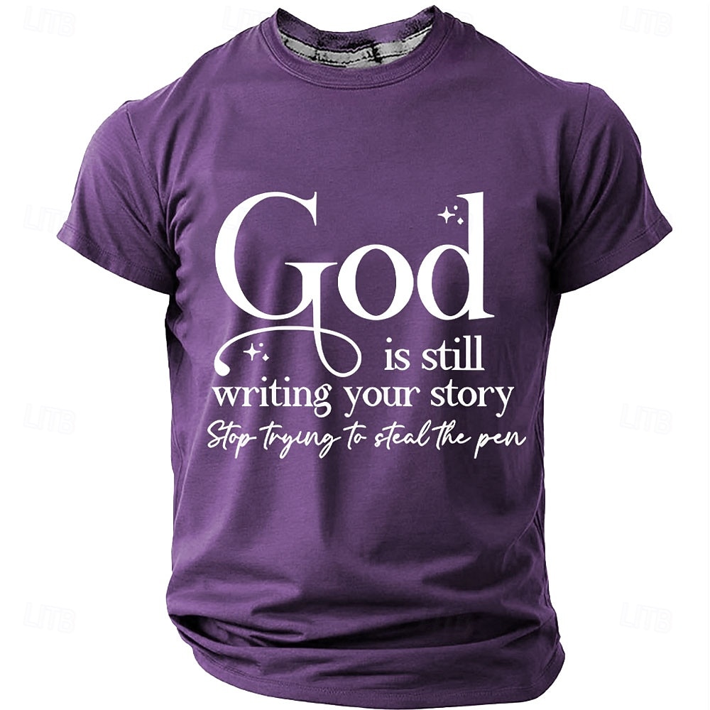 Dio sta ancora scrivendo la tua storia t-shirt da uomo cristiana religiosa spirituale fede t-shirt grafica girocollo manica corta blu royal chiesa adorazione regalo ispiratore per credenti del 2026 a $18.99 –P5