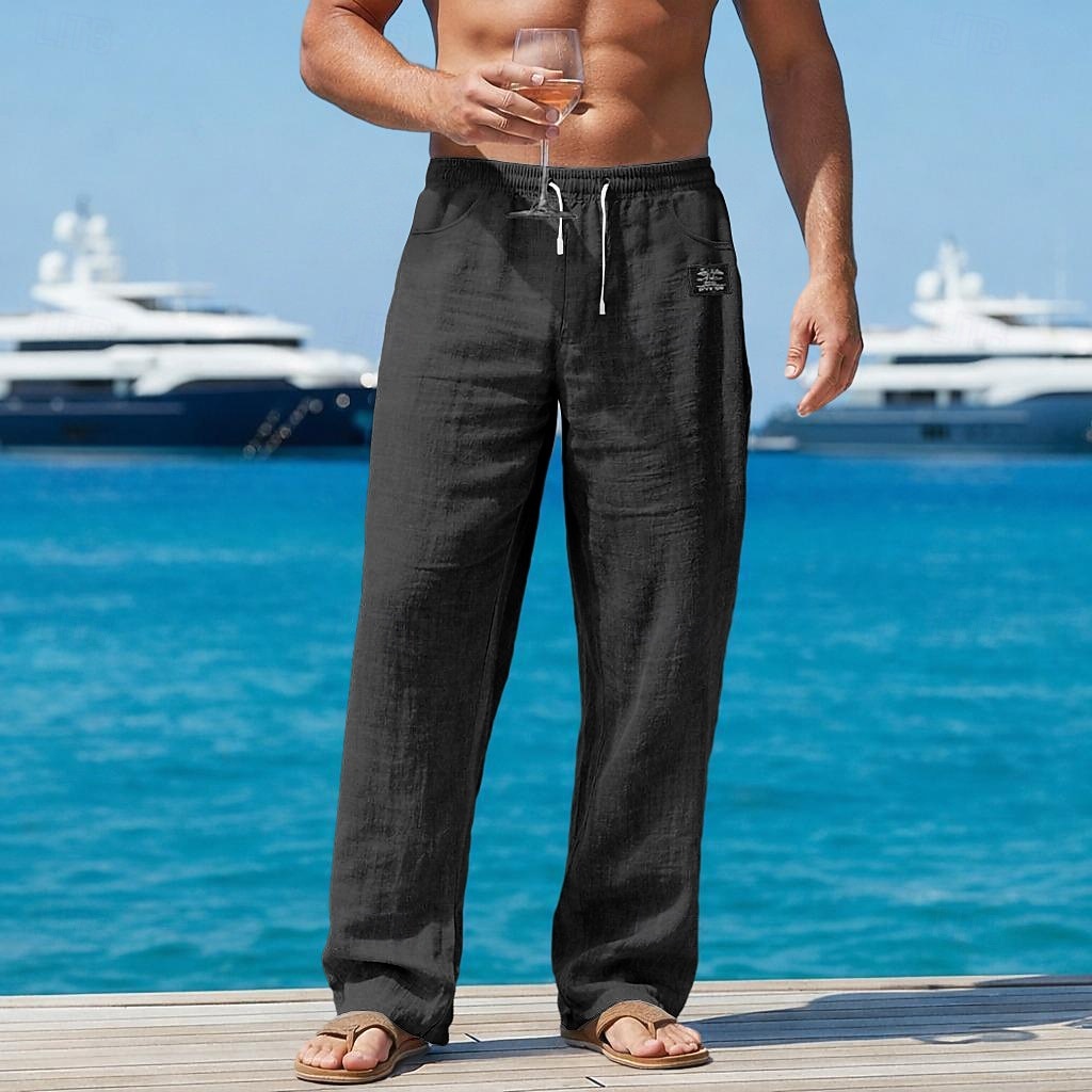Per uomo Pantaloni di Lino Pantaloni Pantaloni Estivi Pantaloni Larghi Pantaloni da Spiaggia Elastico in vita Gamba Dritta Semplice Comodità Traspirante Lunghezza intera Casuale Quotidiano All'aperto del 2026 a $27.99 –P9