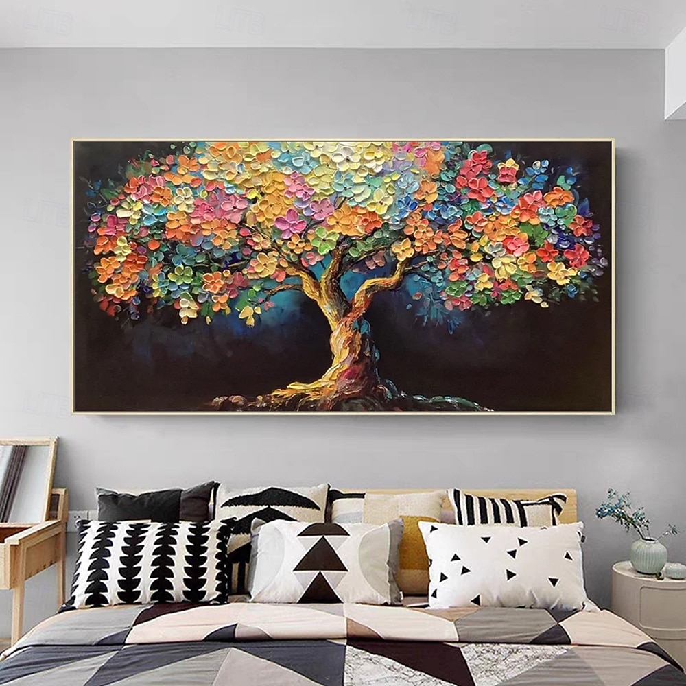 Mintura Handmade Textured Tree Flowers Oil Paintings on Canvas Wall Art Decoration Modern Abstract Pictures For Home Decor Rolled Frameless Unstretched Painting 2026 - $73.99 –P4