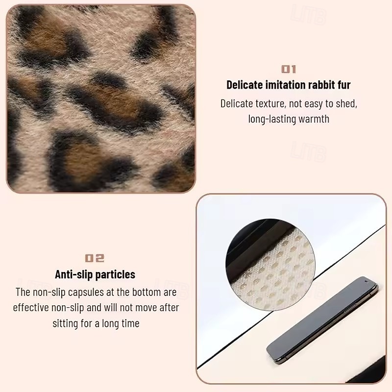 Leopard Print Car Seat Covers Set, Cute Plush Faux Fur Car Interior Decor for Women Girls, Flower Lumbar Support Pillow, Steering Wheel Cover, Seat Belt Covers, Aesthetic Cheetah Decor 2026 - $19.99 –P8