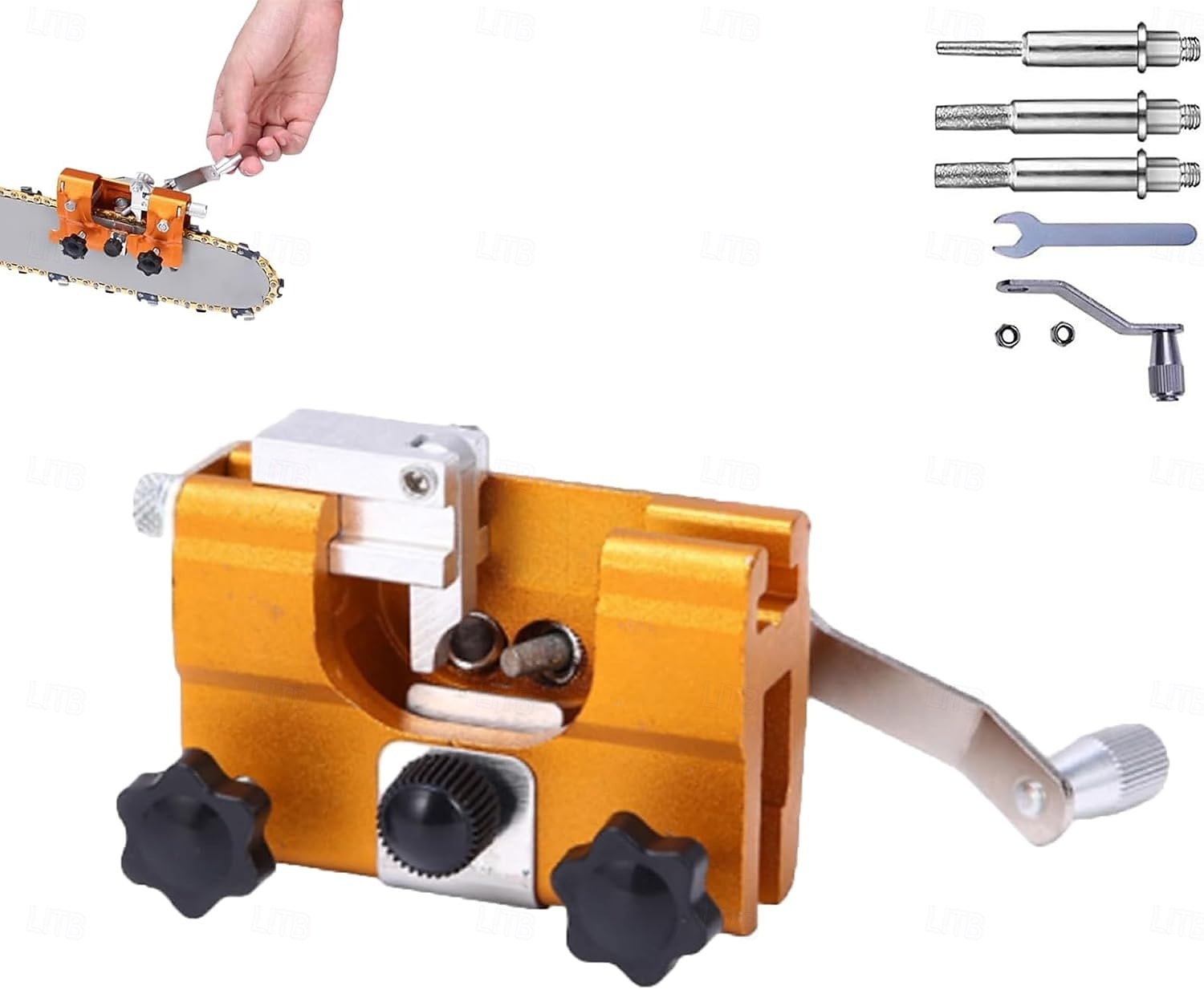 Afilador de cadena para motosierra, afilador de cadena portátil con manivela, herramienta doméstica portátil para afilar cadenas (amarillo) 2026 - $25.99 –P1
