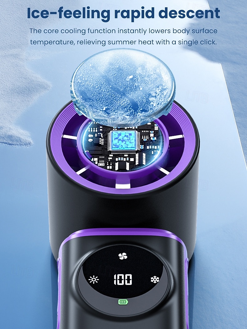 Turbo Fan USB Rechargeable Portable Neck & Handheld Fan with Built-in Night Light, 5-Speed Adjustable, Rotatable Head, Mini Personal Cooling Fan for Indoor, Outdoor, Travel, Camping 2026 - $35.99 –P4