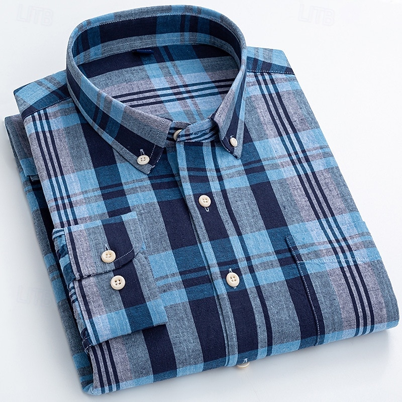 Per uomo Camicia Camicia di lino Camicia elegante Camicia button-down Blocco di colori Quotidiano Affari Blu Blu chiaro Bianco Rosso Manica Lunga Collo ripiegato Tutte le stagioni Abbigliamento del 2026 a $37.99 –P14