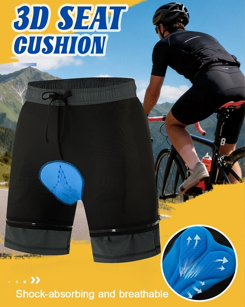 Pánské Pevná barva Cyklistické prádlo Cyklistické spodní prádlo Cyklošortky se sedlem Jezdit na kole Spodní prádlo šortky Spodní část oděvu Tvarovaný potah Sportovní Balitelné Voděodolný Větruvzdorn 2026 - $37.99 –P16