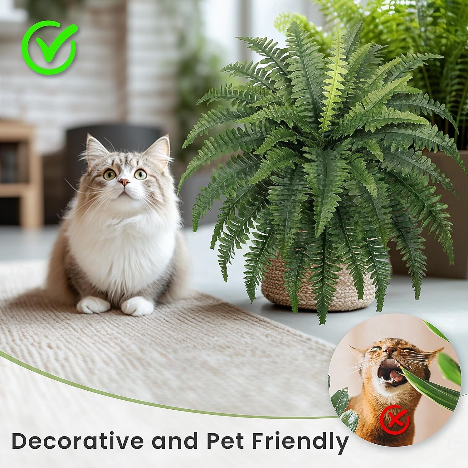 Cespuglio artificiale di felce di Boston da 89 cm, grande, resistente ai raggi UV, dall'aspetto realistico, con 38 fronde naturali, ideale per decorazioni interne ed esterne, patio, veranda, giardino, matrimoni e ufficio. del 2026 a $29.99 –P4