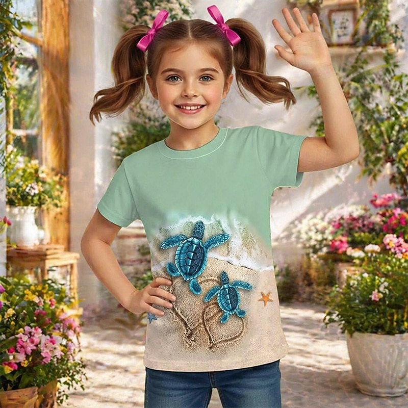 Girls' 3D Graphic Animal T shirt Tee Short Sleeve 3D Print Summer Spring Sports Fashion Streetwear Kids 4-7 Years Crew Neck Casual Daily Outdoor Regular Fit 2026 - $13.49 –P7