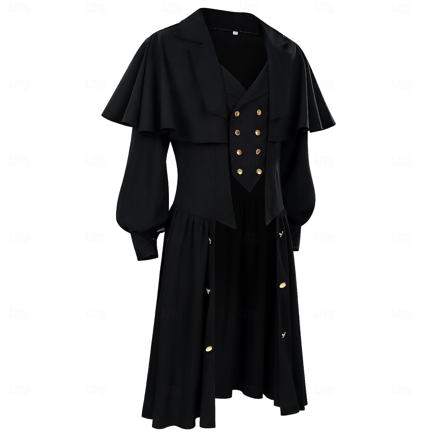 Gotic Medieval Renascentist Geacă Mâneci Lungi Vampiri Pirat Costume de fancy Bărbați Fantezie Halloween Carnaval Petrecere Târgul Renașterii LARP Adulți Geacă 2026 - $66.99 –P2
