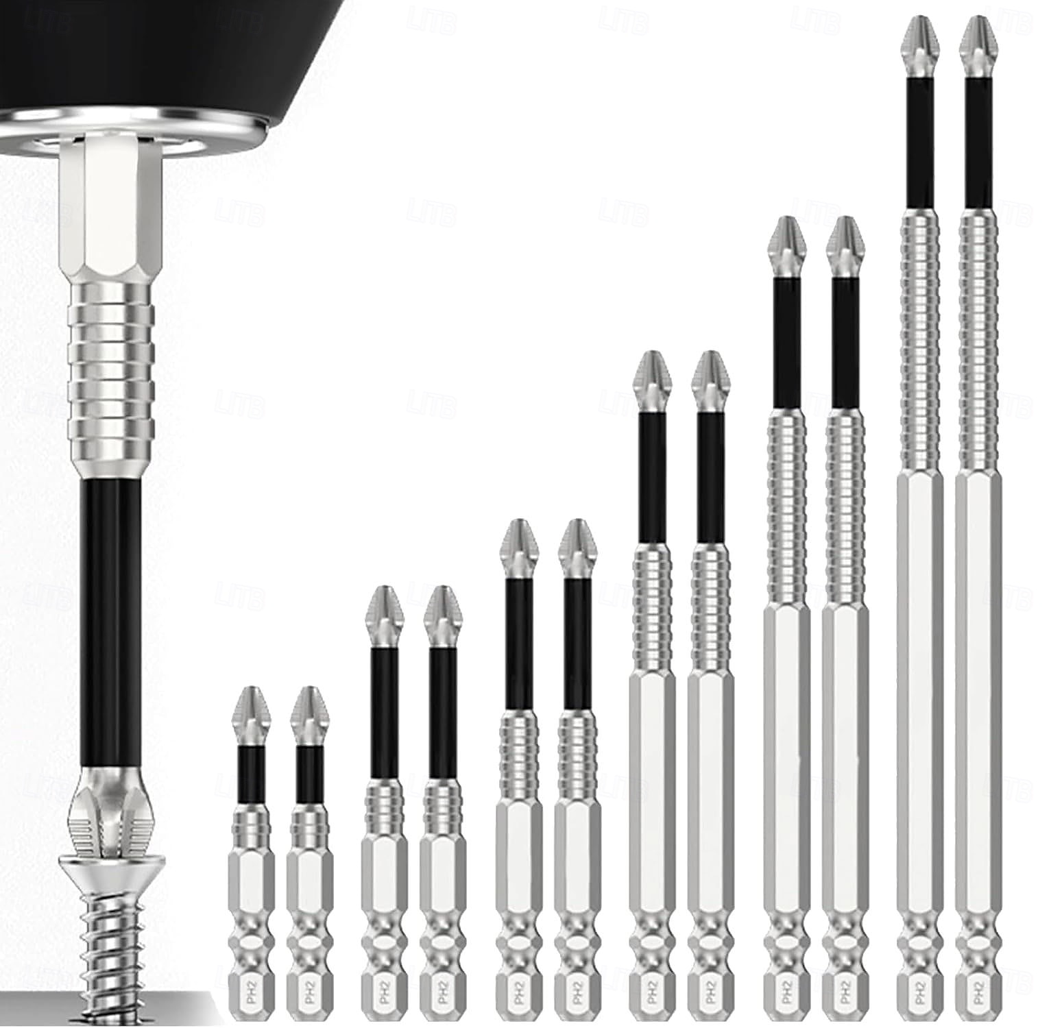 Jeu de 12 forets magnétiques K5 haute résistance, forets de vissage magnétiques haute résistance, jeu de forets de vissage magnétiques durables, jeu de tournevis électrique magnétique antidérapant, de 2026 ? $19.99 –P1