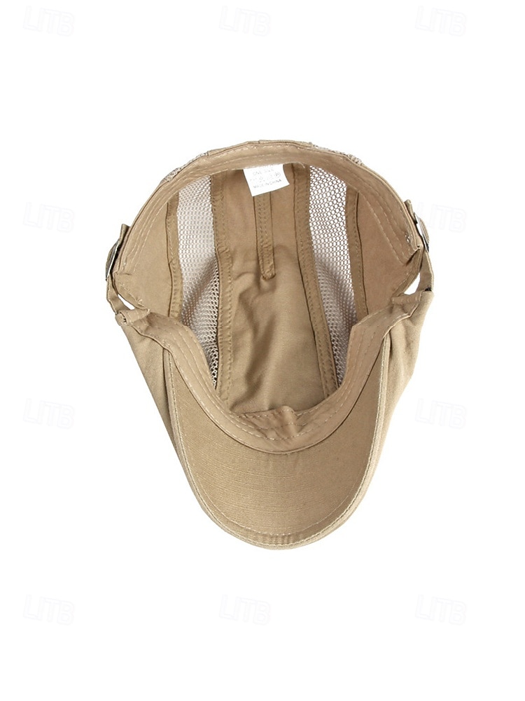 Berretto piatto da uomo in cotone a rete, regolabile e traspirante, modello newsboy ivy hat, ideale per l'uso quotidiano, le vacanze al mare, i viaggi e lo stile estivo all'aperto. del 2026 a $14.99 –P11