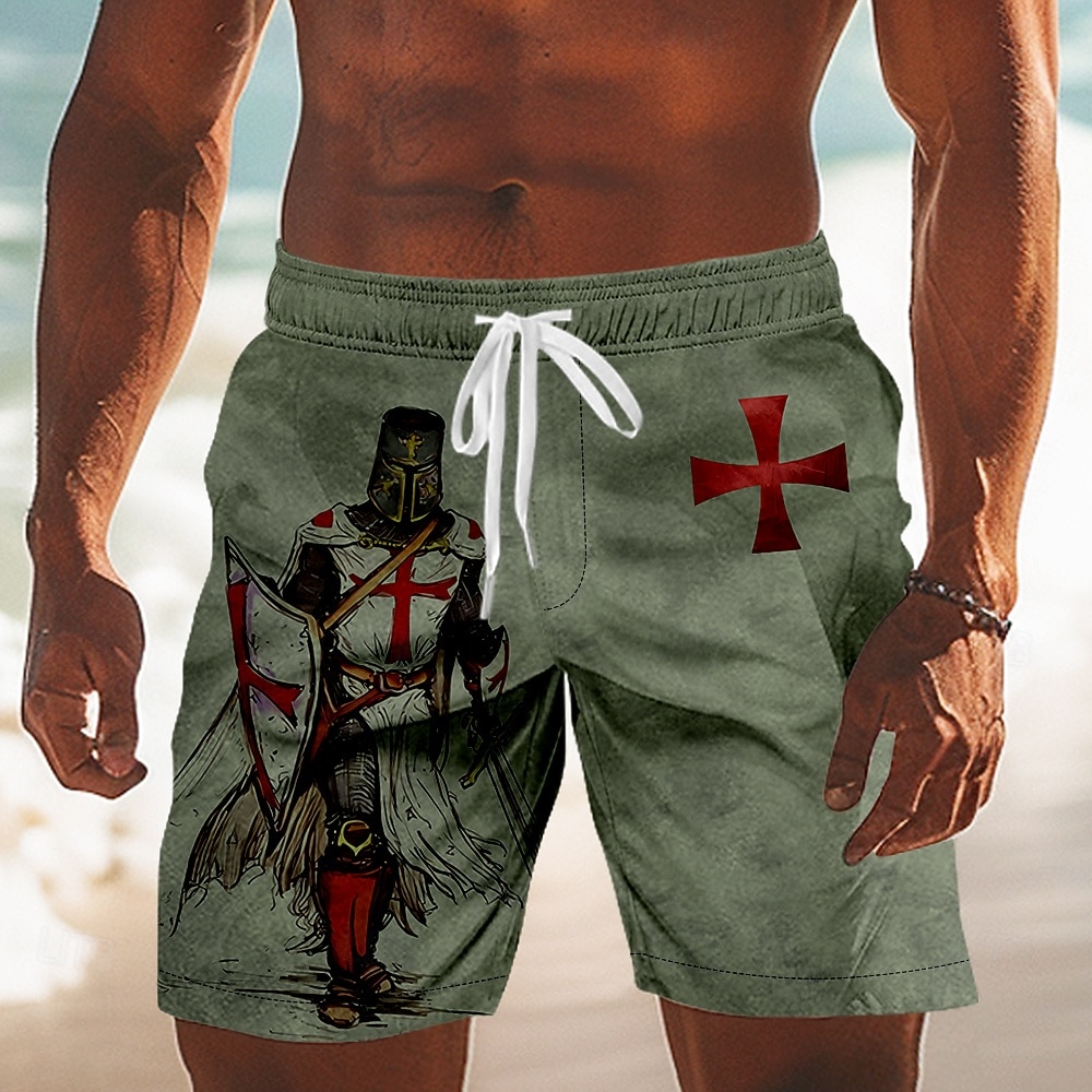 Per uomo Cavalieri Templari Crociati Croce Costumi da bagno Costumi da bagno Pantaloncini da bagno Pantaloncini da Surf Misura del girovita medio Retrò Vintage All'aperto Vacanza Abbigliamento del 2026 a $20.99 –P4