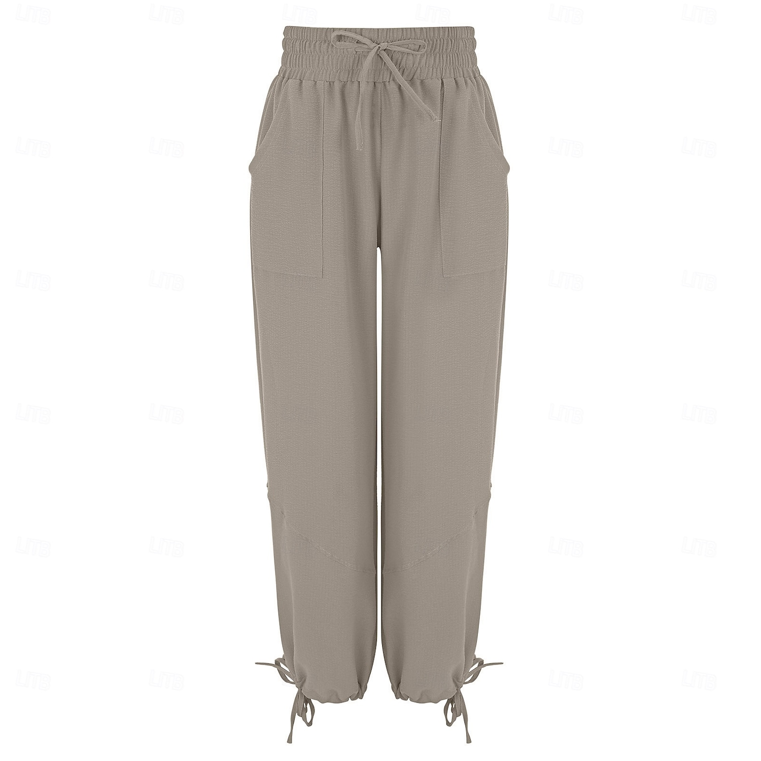 Dame Bukser med linfølelse Bred Bukseben Sommerbukser Bukser Ferie Mote Gatemote Full lengde Medium Midje عادي Snorer Elastisk midje Benetrekk comfy Komfort Utendørs Mikroelastisk Daglig Gate 2026 - $24.99 –P7