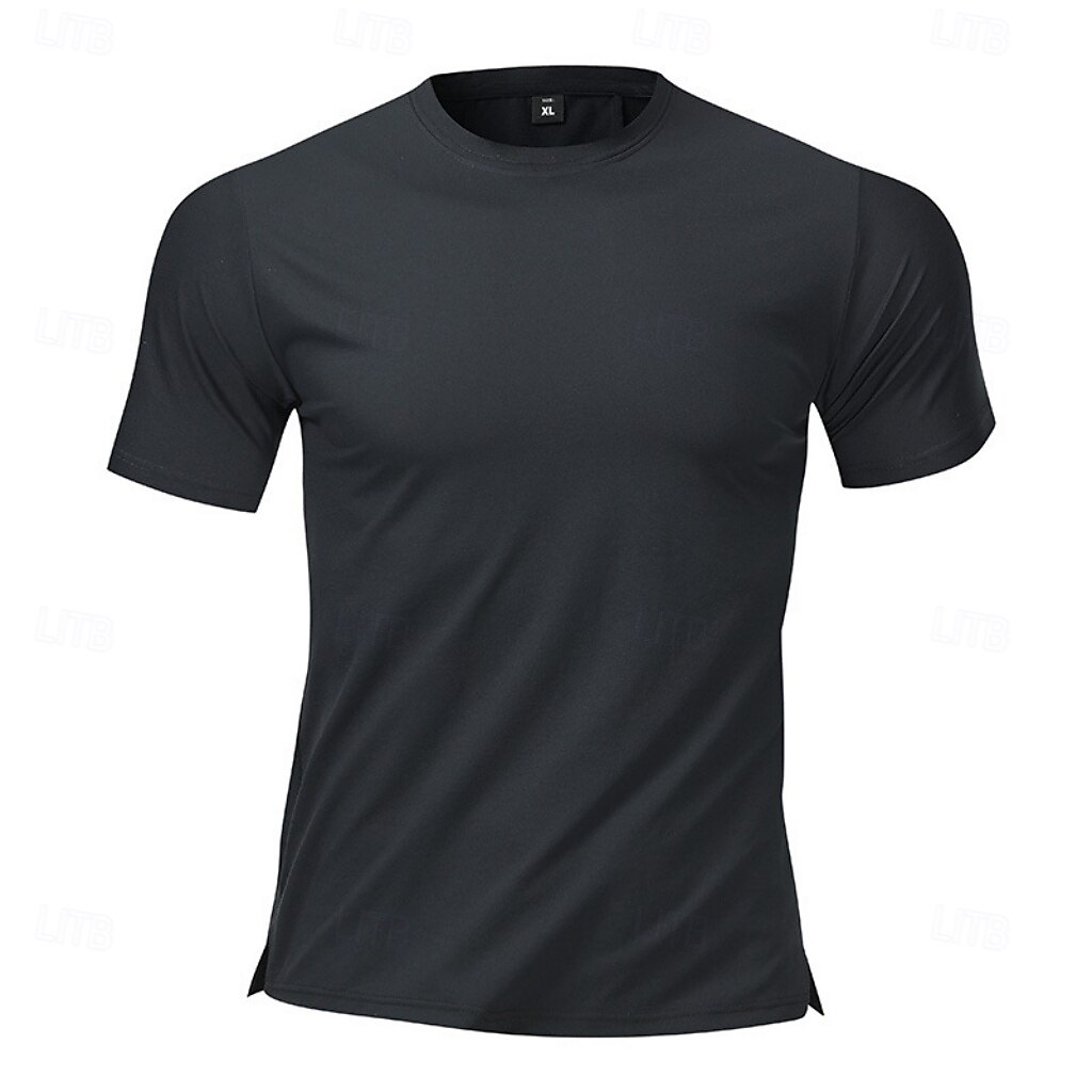 Men's T Shirt Short Sleeve Shirt Tee Top Short Sleeve Crew Neck Summer Spring Solid Color Streetwear Stylish Leisure Quick Dry Slim Daily Vacation Sport Black Blue Grey Top Tee for Men 2026 - $22.99 –P7