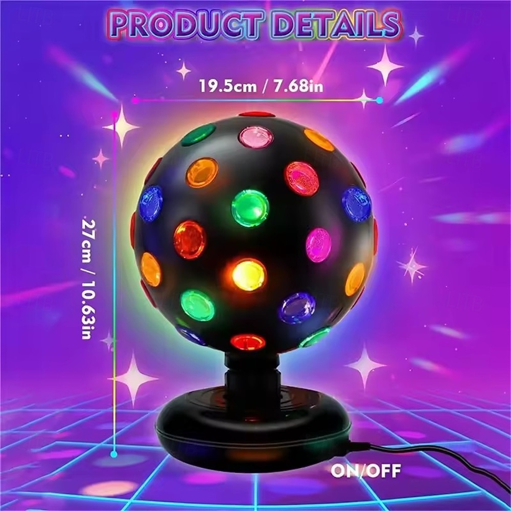360° draaibare led disco podiumlamp, usb-voeding dj feestlamp, festival &Decoratief nachtlampje voor de kamer, 1 stuk 2026 - $53.99 –P1