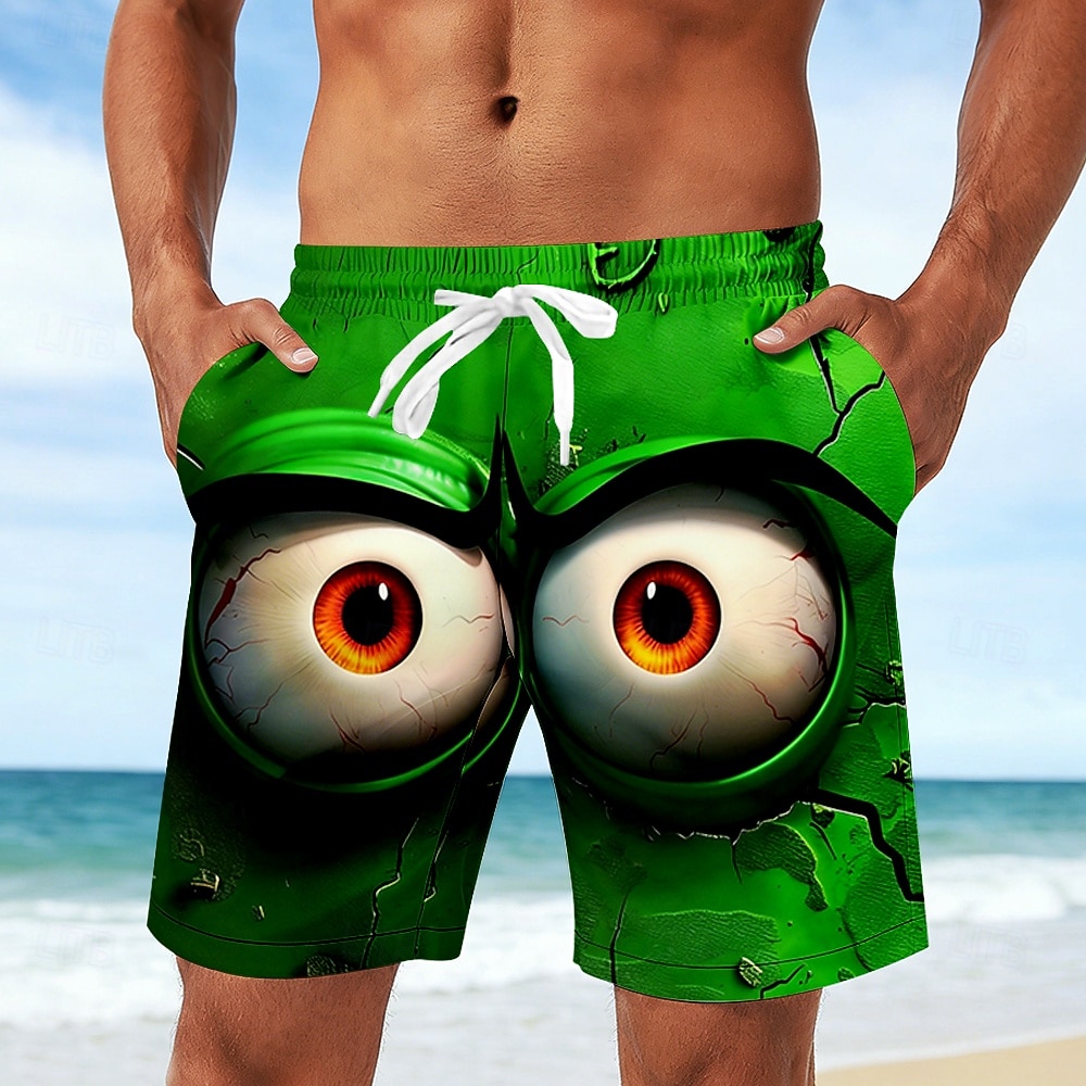 Herr 3D Print 3D-seriefigur Stora ögon Badshorts Baddräkter Badshorts Boardshorts Medium Midja Rolig Strandsemester Sidfickor Mesh foder Elastisk dragsko i midjan Designer Kläder 2026 - $20.99 –P3
