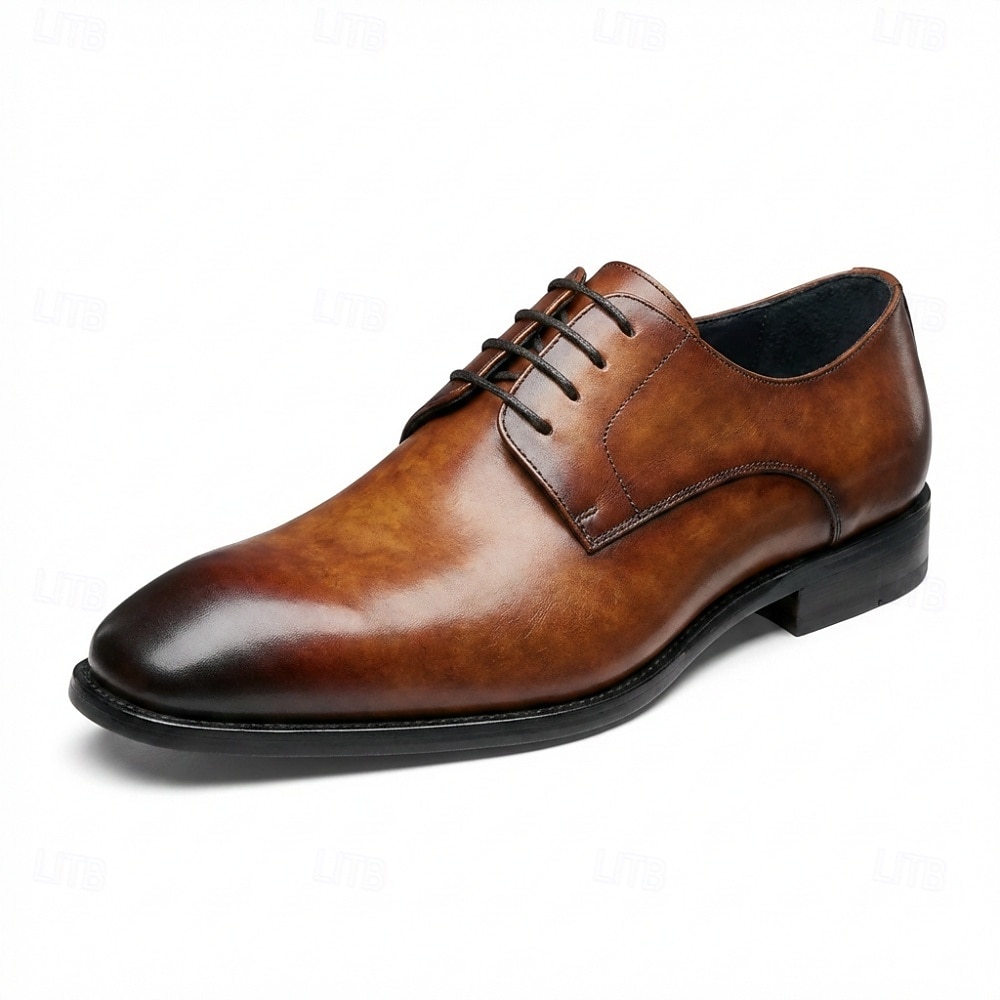 Men's Green Leather Derby Dress Shoes with Black-Toe Gradient Finish, Lace-Up Formal Oxfords for Stylish Men, Ideal for Business, Weddings, Parties and Evening Events 2026 - $94.99 –P8