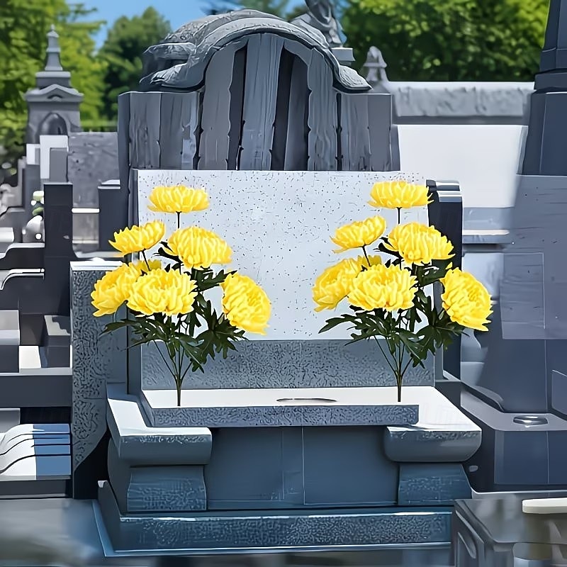 2 flores artificiales para cementerio, ideales para el Día de los Caídos, aptas para cementerios al aire libre y decoración de tumbas. Decoración permanente para cementerios y funerales que no 2026 - $17.99 –P5