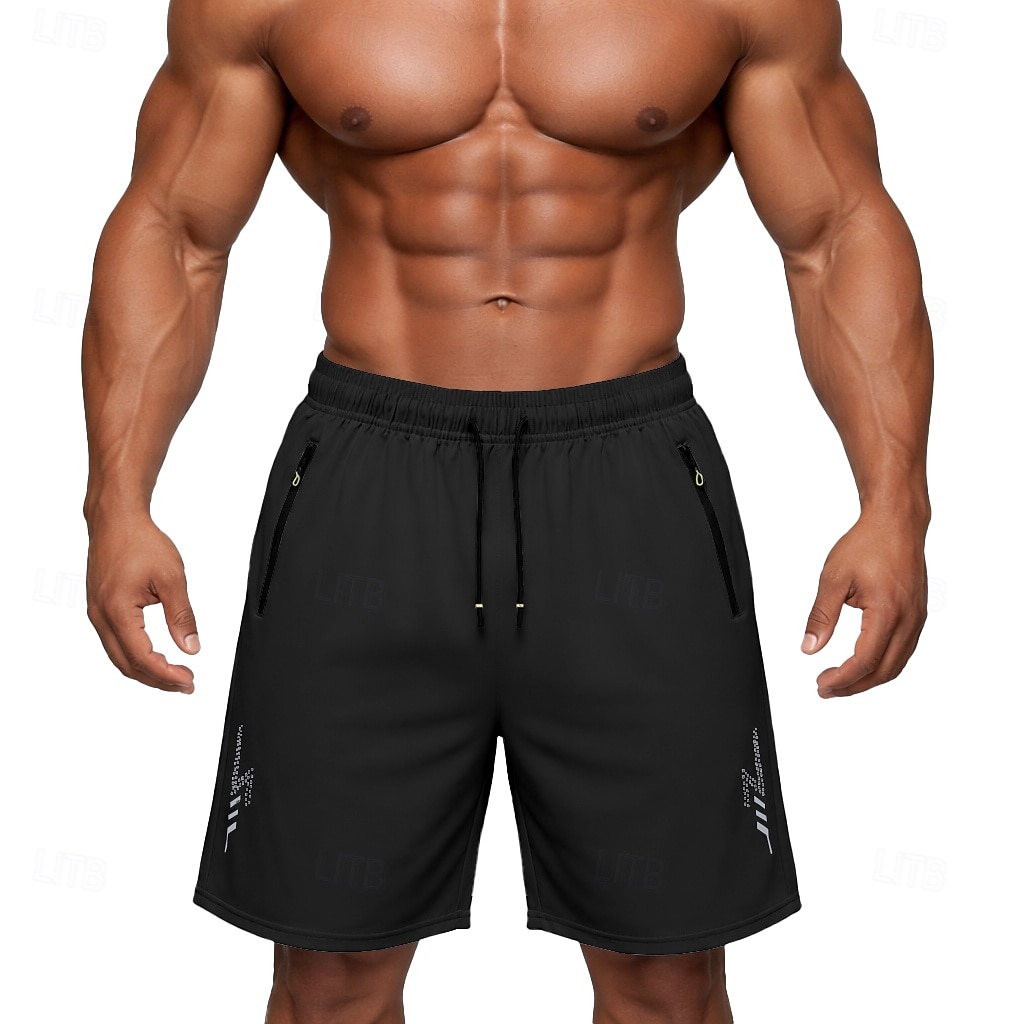 Men's Active Shorts Casual Shorts Athletic Short Pocket Elastic Waist Plain Plain Solid Quick Dry Sports Above Knee Outdoor Gym Training Sports Sport Black Navy Blue Stretchy 2026 - $17.99 –P5