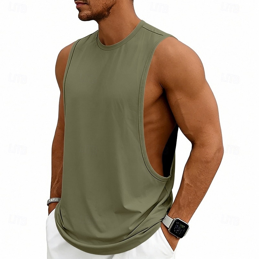 Hombre Camiseta sin mangas Chaleco Camisetas Interiores Camisa sin mangas Sin Mangas Escote Redondo Verano Primavera Plano Moda Deportivo Clásico Puro Casual Gimnasia Calle Negro Blanco Rosa Camiseta 2026 - $13.49 –P20