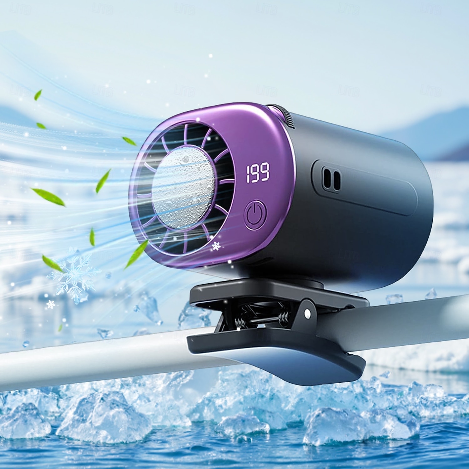 Ventilador de ar condicionado automotivo de encaixe, modelo 2026, com chips de resfriamento semicondutores de 16°C, 199 velocidades ajustáveis e display de LED. &Ventilador portátil com rotação de de 2026 por $30.99 –P4