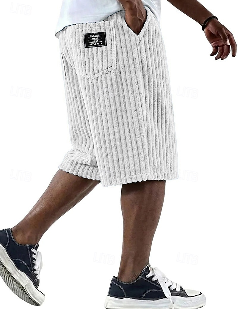 رجالي شورتات شورت كاجوال سروال قصير جيب مرونة الخصر ألعاب بسيطة سهل راحة متنفس طول الركبة فضفاض الأماكن المفتوحة عطلة العطلة موضة أسود أبيض مرن نسبياً 2026 - $25.99 –P7