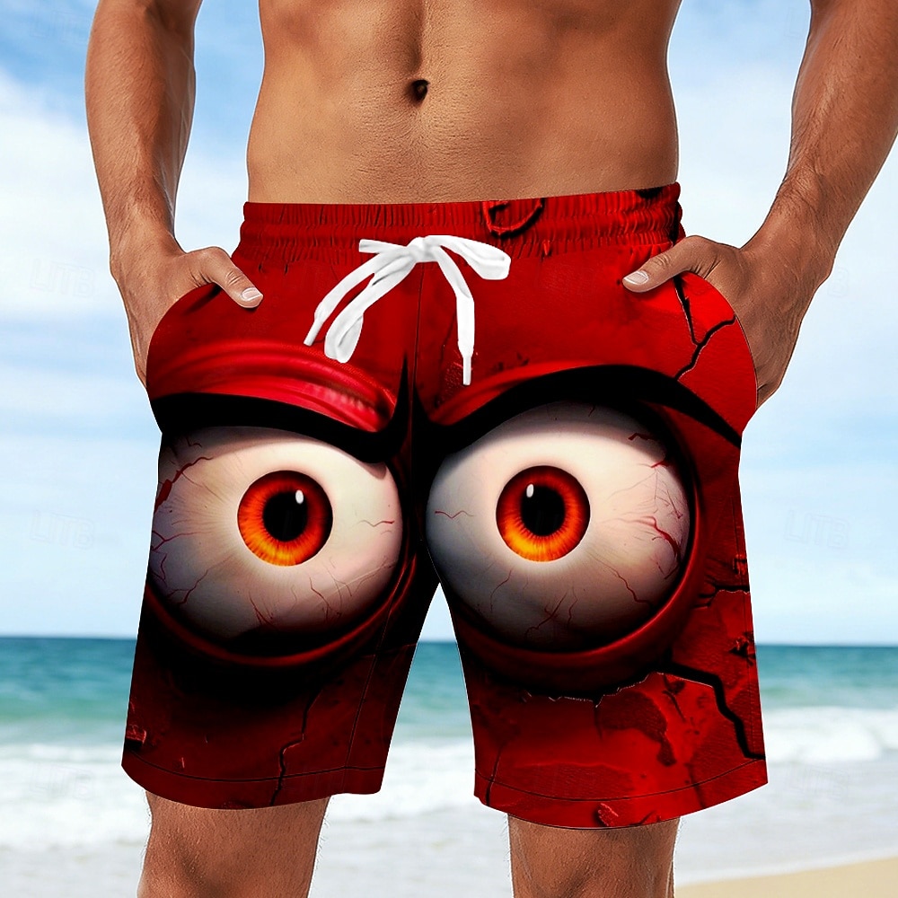 Herr 3D Print 3D-seriefigur Stora ögon Badshorts Baddräkter Badshorts Boardshorts Medium Midja Rolig Strandsemester Sidfickor Mesh foder Elastisk dragsko i midjan Designer Kläder 2026 - $20.99 –P1