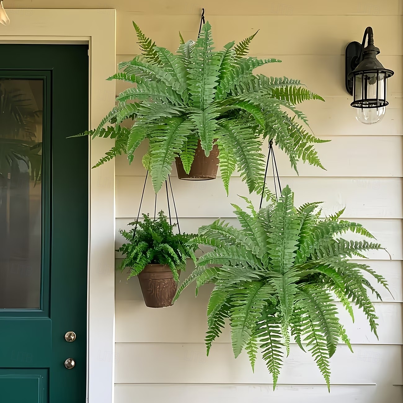 2/4 ks hustých umělých rostlin bostonské kapradiny, prémiová dekorativní umělá zeleň pro interiér i exteriér, ideální pro svatby, hotely, zahrady, nádvoří, fotografování, estetickou výzdobu pokojů a 2026 - $17.99 –P1