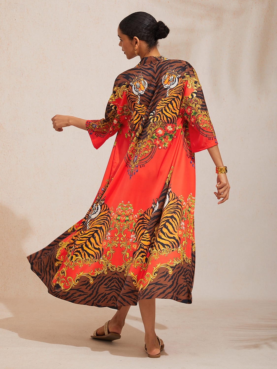 rochie de seară maxi dreaptă din satin mătăsos Scarlet Tigress 2026 - $102.99 –P3