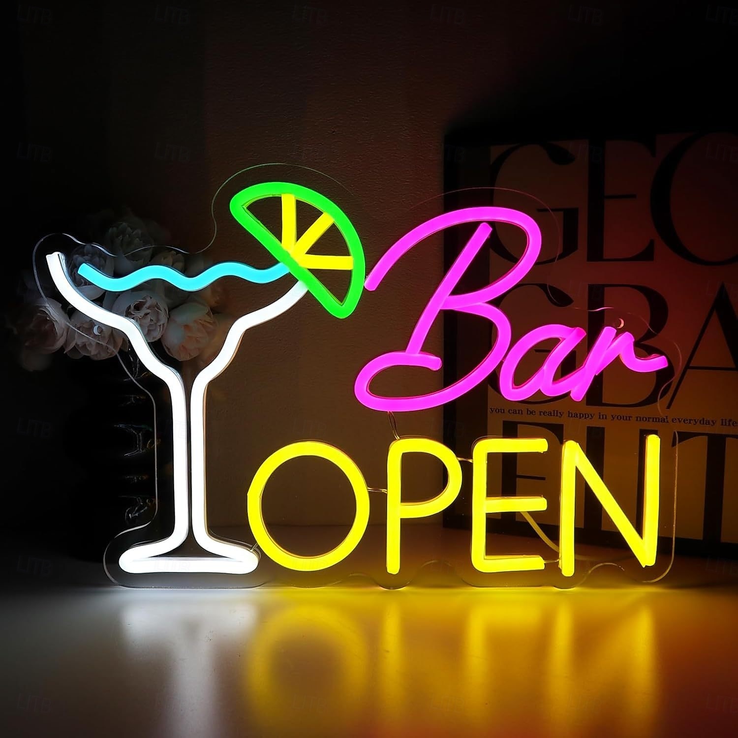 Neonový LED nápis pro koktejlový bar, nastavitelný jas napájený přes USB, svítící párty světlo pro vnitřní bary, restaurace, hospody, salónky, domácí bary, noční kluby, jídelny, párty a ambientní 2026 - $35.99 –P3