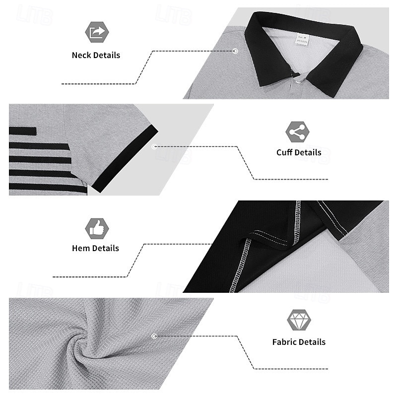 Homme Chemise de golf Polo en Tricot Gaufré Occasionnel Affaires Classique Manche Courte Mode Moderne Couleur Unie Rayé Boutons Été Printemps Coupe régulière Blanche Bleu Roi Vert Kaki Gris Chemise de 2026 ? $20.99 –P2