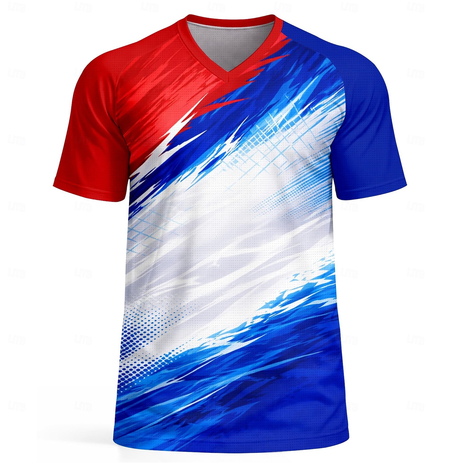 Men's Soccer Jersey USA Style Color Block Red Blue Independence Day Athletic Short Sleeve T-Shirt UPF 50 Quick Dry Breathable mesh fabric 2026 Soccer Fan Tee Training Gym Running Sports 2026 - $18.99 –P2