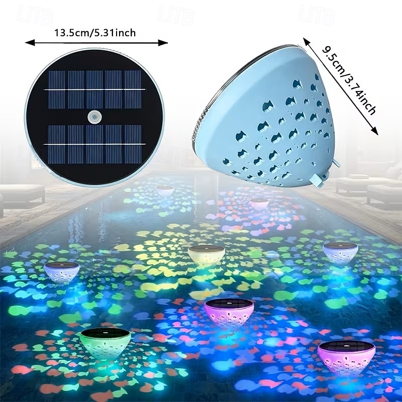 1/2 Stück Solar-Schwimmleuchte für Pools, 5 Beleuchtungsmodi, IP65 wasserdicht, schwimmende Leuchten für Teiche, Thermalquellen, Aquarien, Pools, Garten, hängende Bäume, Partys, Projektions- und 2026 - $26.99 –P8