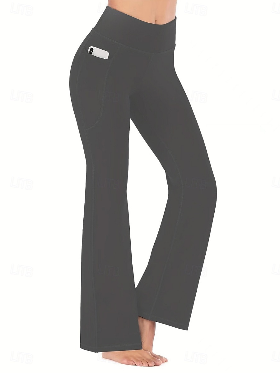Mulheres Calças de Pilates Calças de ioga Bolsos Levantamento de Butt Ruched Cintura Alta Treino de Ginástica Corrida Ginástica Calças Leggings Côr Sólida Cinzento Escuro Preto Azul Marinho Esportes de 2026 por $19.49 –P8