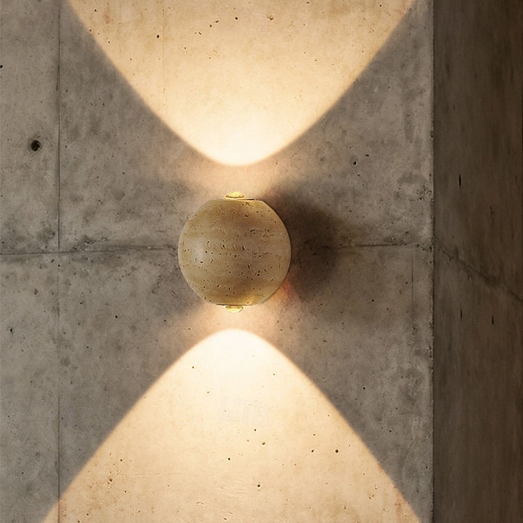 Durable Yellow Travertine Wall Mount Reading Light for Bed Pull Chain Wall Lamp Minimalist Round Wall Sconce Surface Mount LED Wall Lighting for Bedroom Bedside Lamps 110-240V 2026 - $167.99 –P7