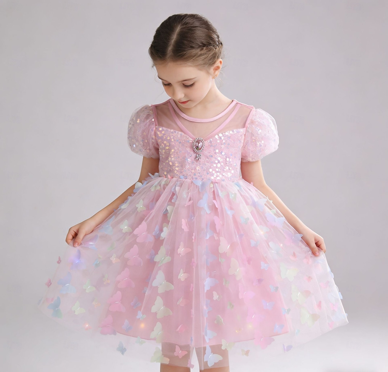 Princesa Animal Vestidos Traje Cosplay Roupa Filme Estilo bonito Tutus Led acende for Para Meninas Crianças Baile de Máscaras Diário Festa Comic Con de 2026 por $34.06 –P6