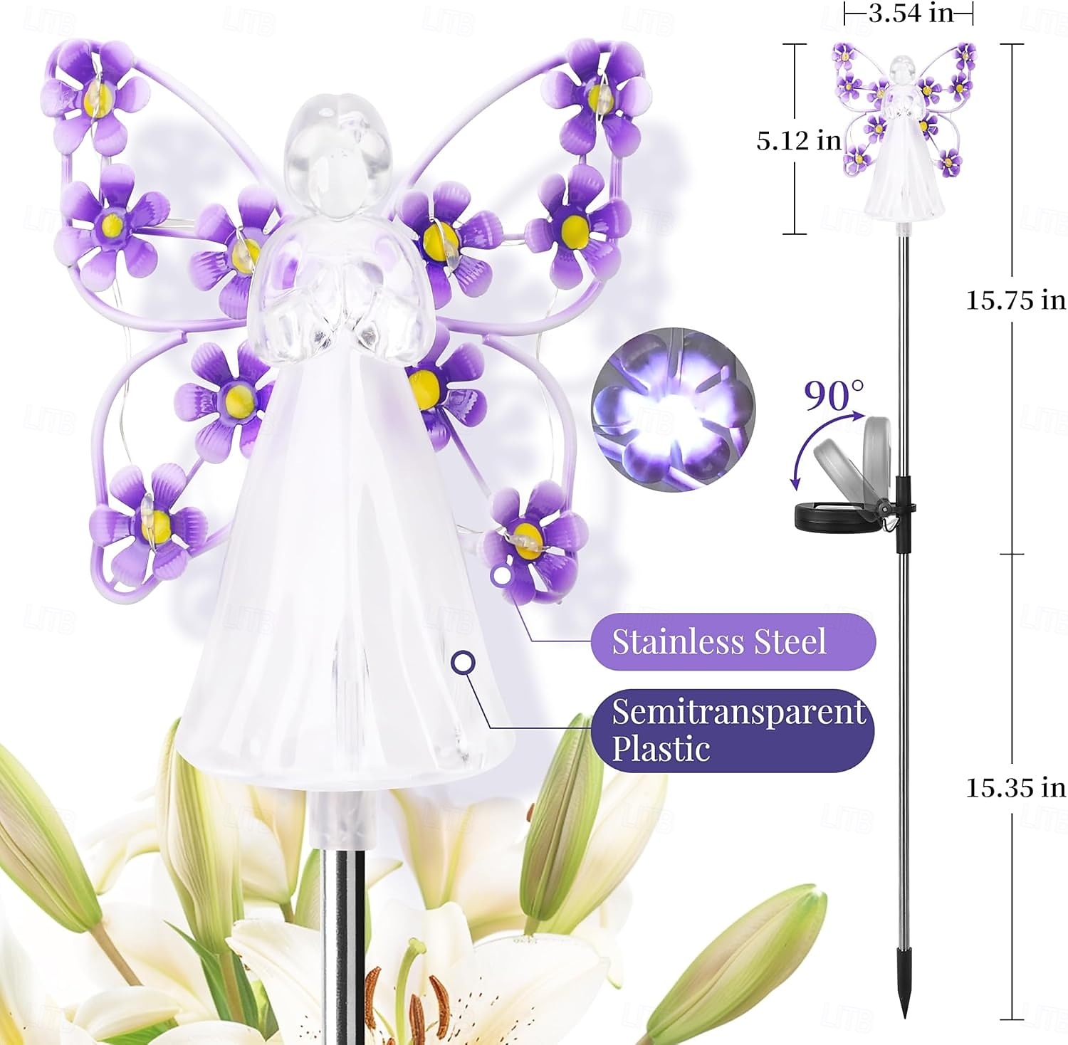 Solar Angel Garden Stake Lights, Angel Solar Lights Outdoor Garden, Eternal Light Angel with 7 LEDs for Cemetery Grave Decorations, Memorial Gift, Christmas Yard Art, Sympathy Gifts 2026 - $23.99 –P1