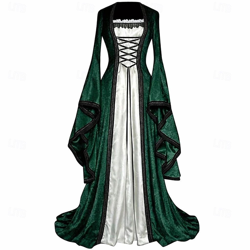 Średniowieczne Renesansowa Sukienka Wymyślny kostium Długie rękawy Czarownica Wiking Strój na bal maskowy Damskie Celtyckie Fantasy Halloween Karnawał Spektakl LARP Ren Faire Dla dorosłych Sukienka 2026 - $57.99 –P2