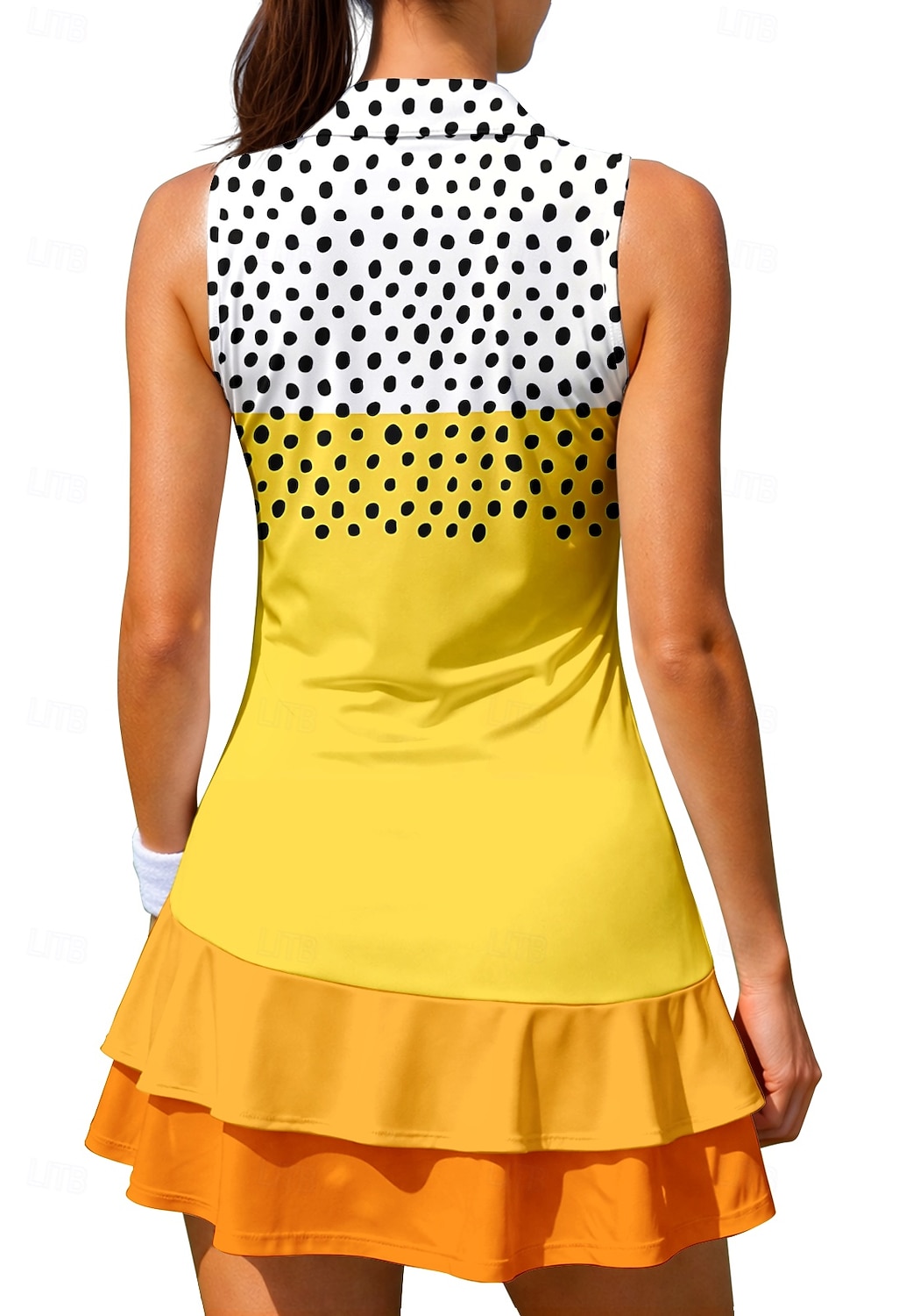Mujer A Lunares Vestido de tenis Vestido deportivo Vestido polo de tenis Sin Mangas Cremallera Cremallera de un cuarto Elástico Reductor del Sudor Transpirable Voleibol Tenis Golf Cuello Cuello Vuelto 2026 - $28.99 –P2