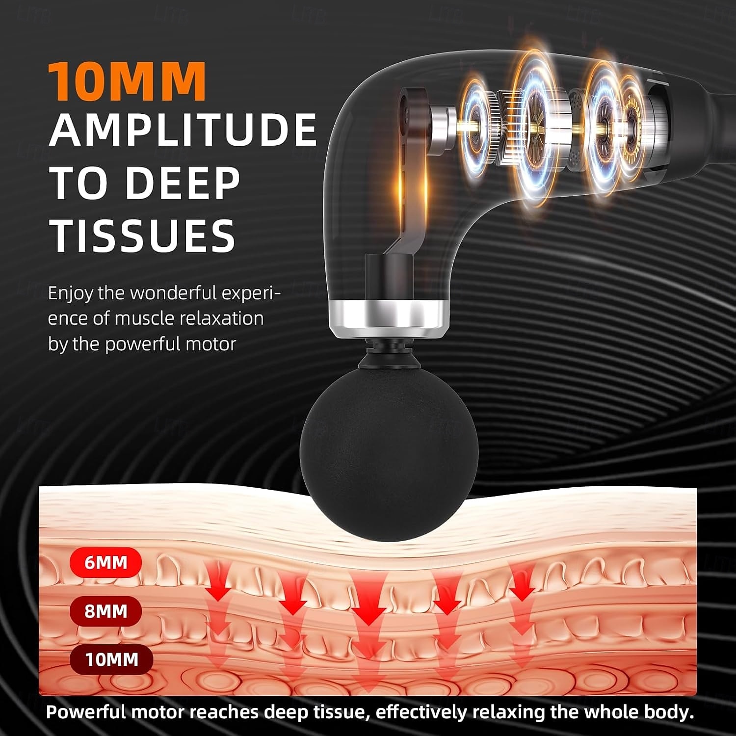 Deep Tissue Massage Gun for Back & Full Body -   Upgraded Long Handle Percussion Muscle Massager with 4 Replaceable Heads, Adjustable Speeds and Quiet Motor 2026 - $37.99 –P6