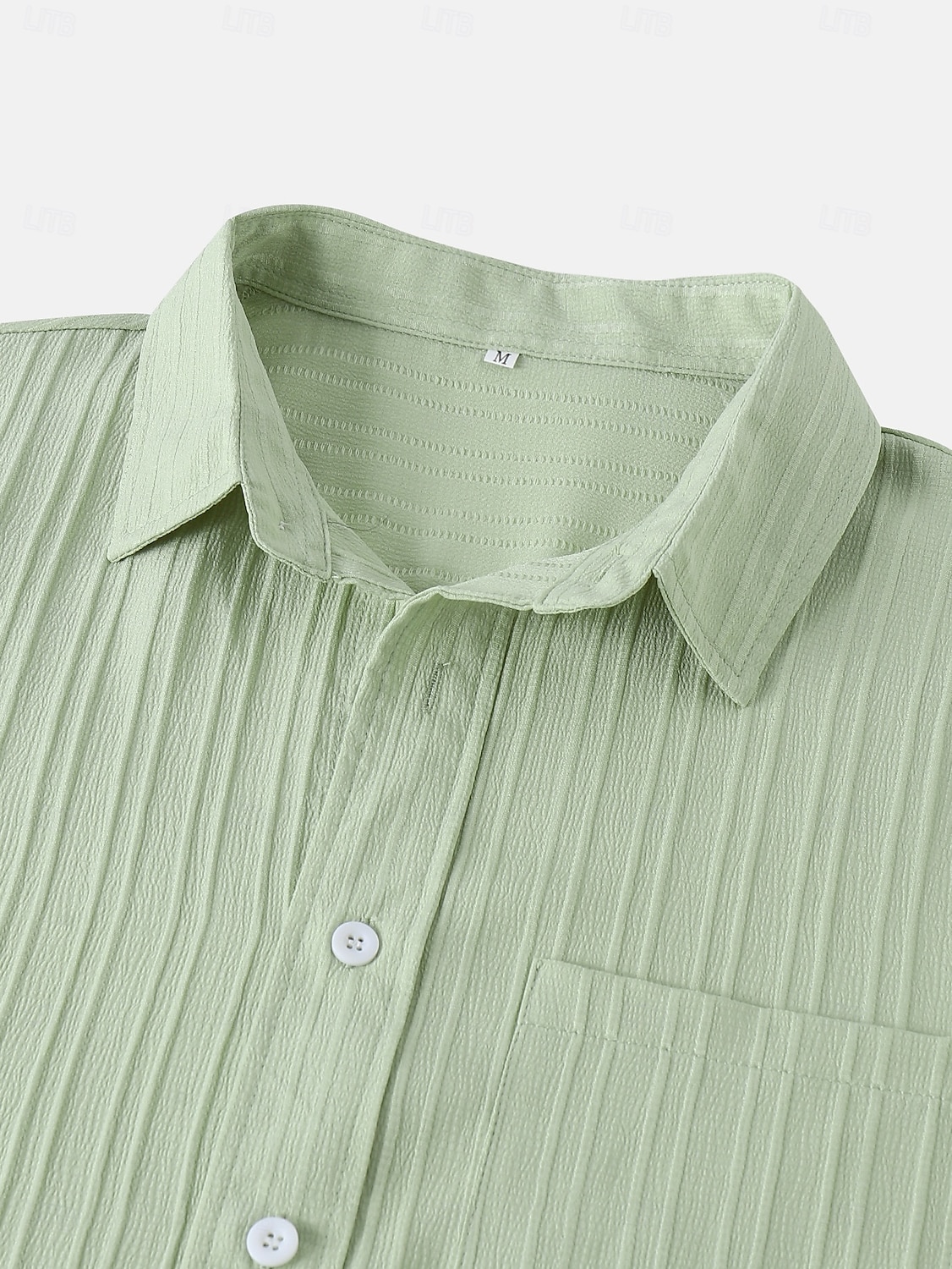 Men's Shirt Casual Shirt Beach Shirt Button Up Shirt Jacquard Shirt Black White Light Green Wine Blue Short Sleeve Solid Color Plain Lines / Waves Lapel Casual Streetwear Pocket Clothing Apparel 2026 - $20.99 –P15