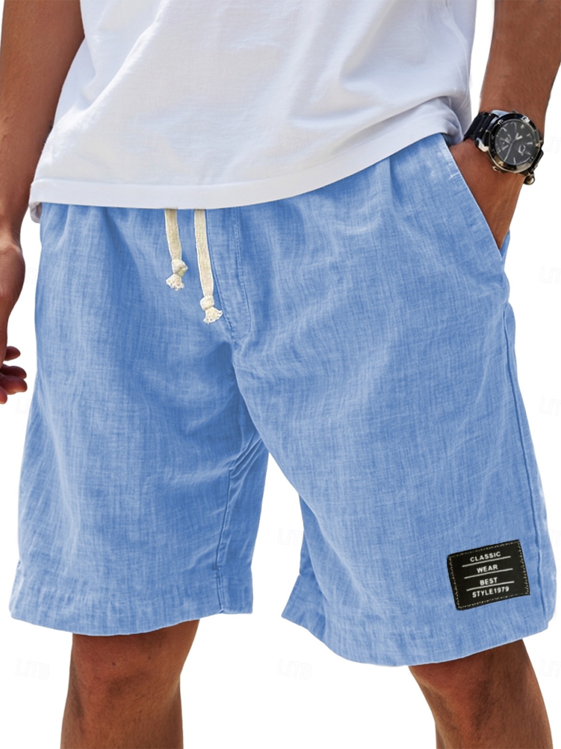 Bărbați Pantaloni Scurți Pantaloni scurți de vară Pantaloni scurți de plajă Pantaloni scurți casual Cordon Talie elastică Simplu Culoare solidă Confort Ușor Lungimea genunchiului Zilnic În aer liber 2026 - $22.99 –P6