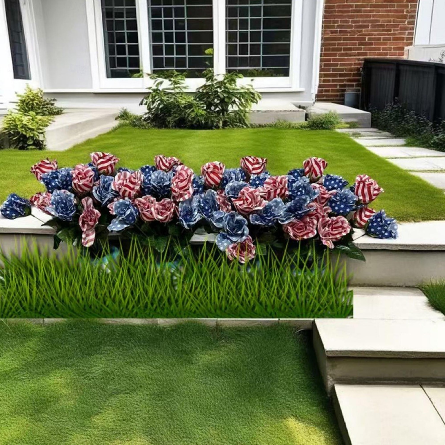 3Pcs 250th Anniversary Artificial Chrysanthemums & Rose Flowers, Reusable Plastic Flowers for American Independence Day Decorations, 4th of July Party Decor, Home & Garden Centerpieces 2026 - $20.99 –P8