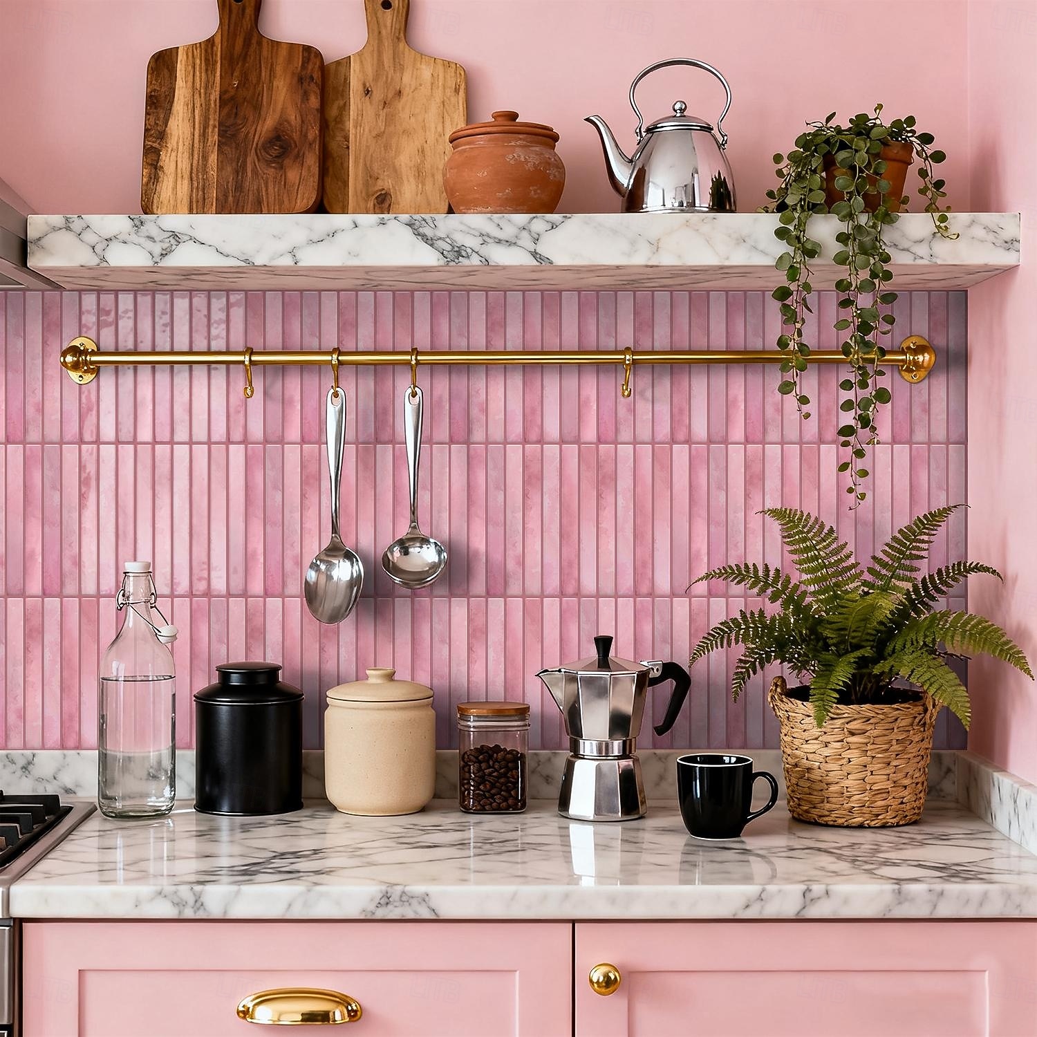 20pcs 3d Self-Adhesive Wall Imitation Tile Sticker, Removable Wall Sticker With Pink Decorative Pattern, Used For Kitchen Back Fender, Bedroom And Living Room Decoration Home Wall Renovation Decorativ 2026 - $45.99 –P2