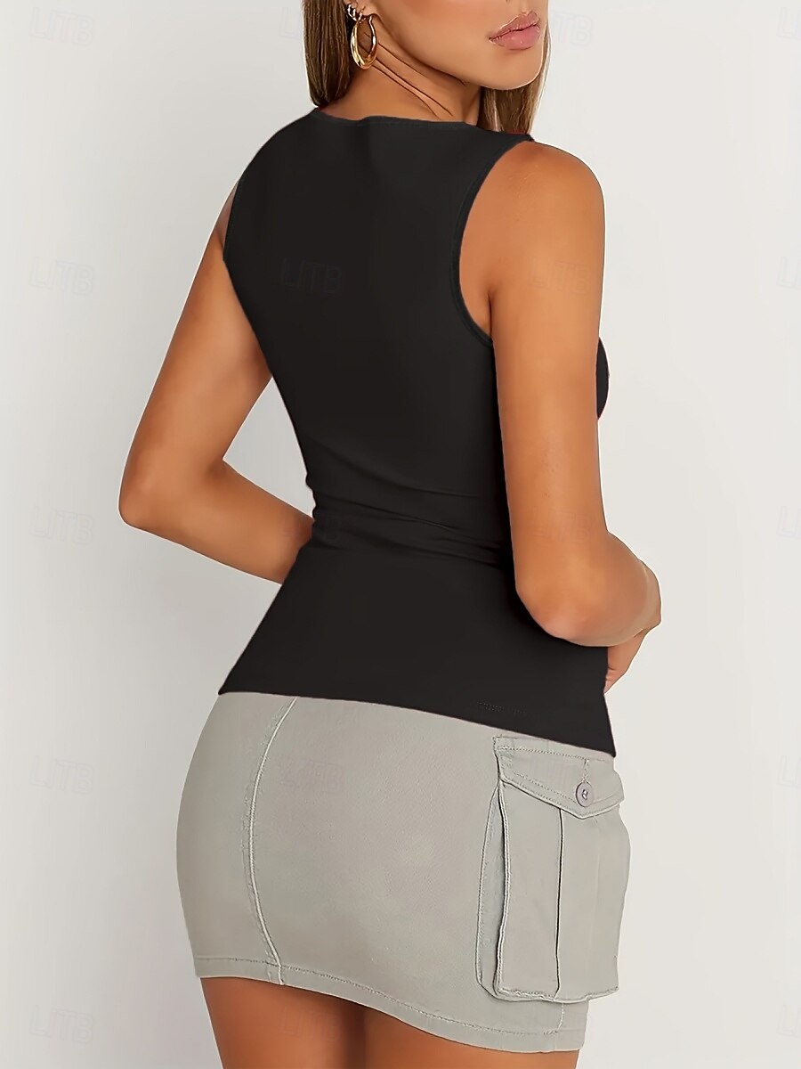 Multi Packs 3pcs Women's Crew Neck Sleeveless Black+white+grey Tank Sleeveless Shirt Tee Top Solid Color Casual Daily Cotton Summer 2026 - $29.99 –P3
