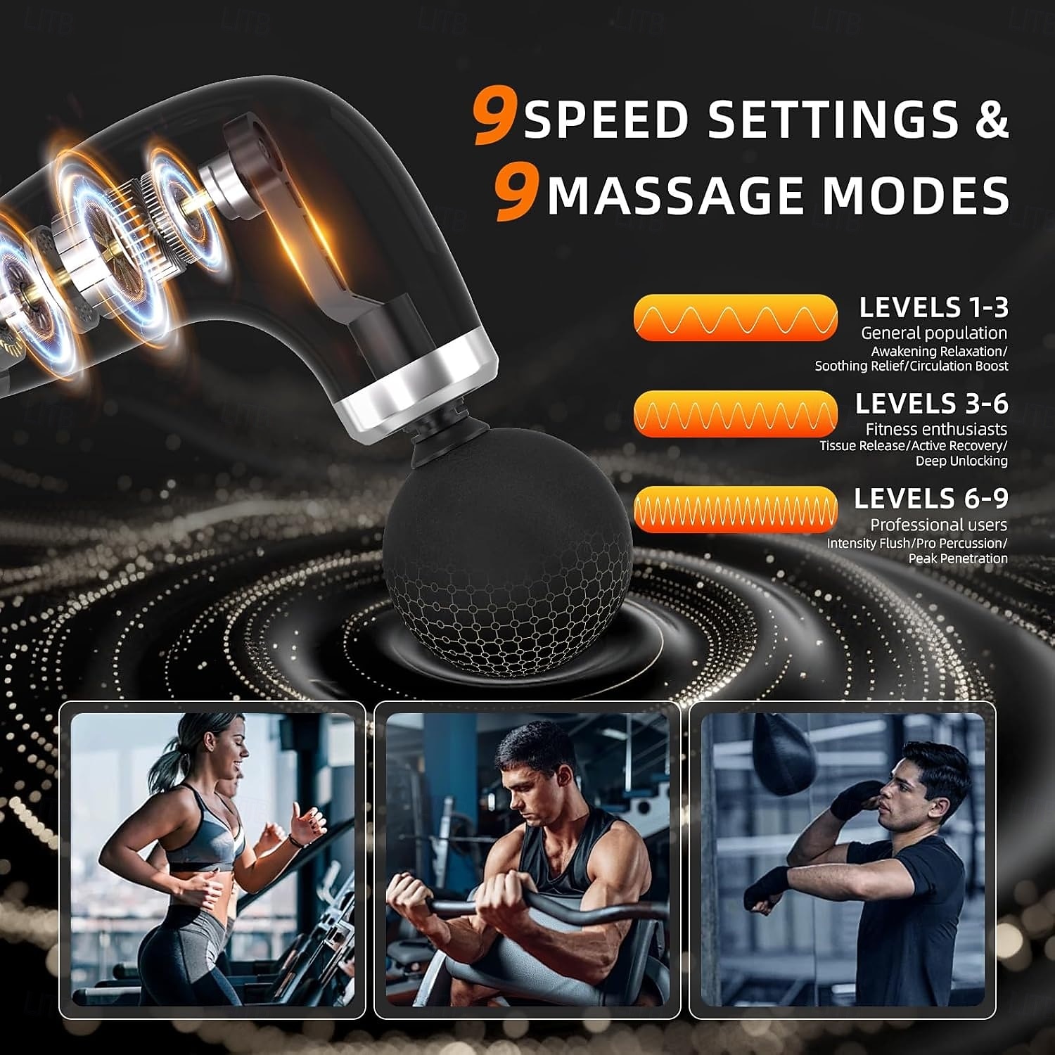 Deep Tissue Massage Gun for Back & Full Body -   Upgraded Long Handle Percussion Muscle Massager with 4 Replaceable Heads, Adjustable Speeds and Quiet Motor 2026 - $37.99 –P5